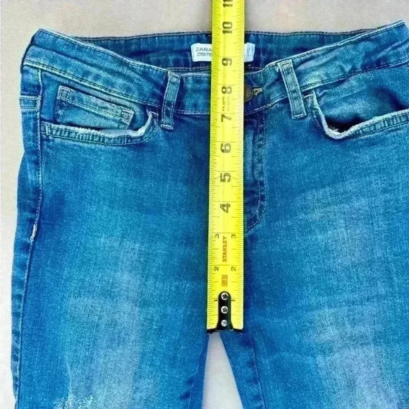 Zara Basic Z1975 Denim Skinny Jeans w/Pearl Enhancement on hem - Picture 7 of 11
